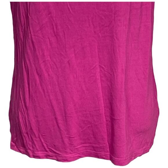 Talbots Tank Top Women's Large Hot Pink Fuchsia V Neck Pleated Shoulders Chic - Picture 9 of 9